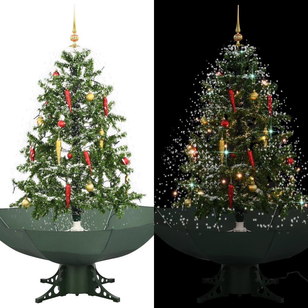Vidaxl Weihnachtsbaum schneit mit Regenschirm 140 cm Grün