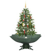 Vidaxl Weihnachtsbaum schneit mit Regenschirm 140 cm Grün