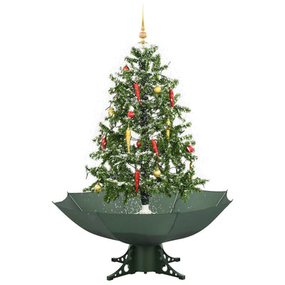 Vidaxl Weihnachtsbaum schneit mit Regenschirm 140 cm Grün