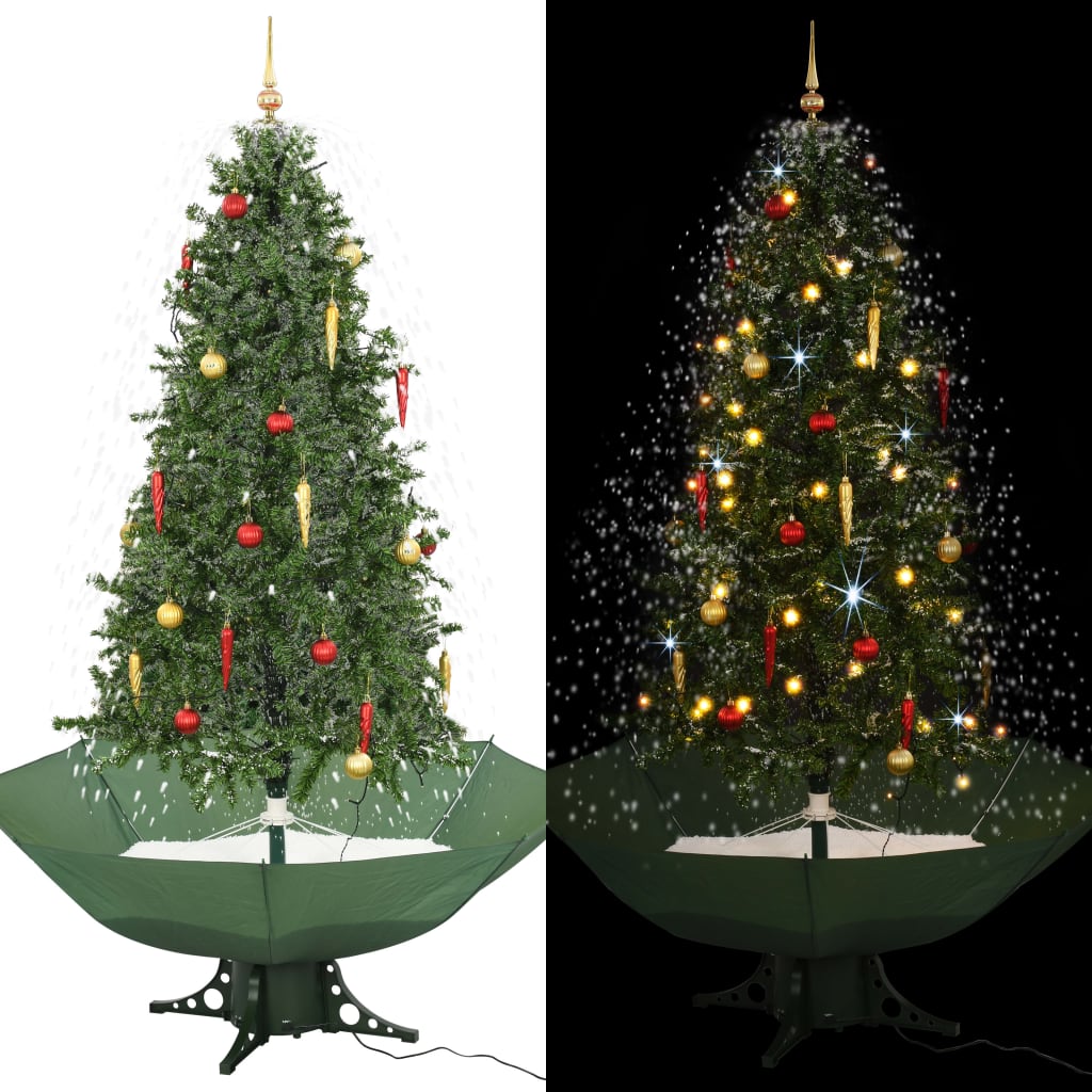 Vidaxl Weihnachtsbaum schneit mit Regenschirm 190 cm Grün