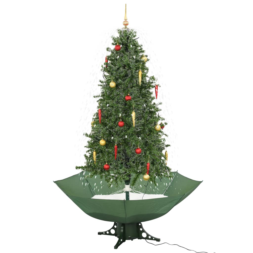 Vidaxl Weihnachtsbaum schneit mit Regenschirm 190 cm Grün