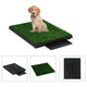 Vidaxl Pet Toiletten 2 STs mit Behälter und künstlichem Gras 63x50x7 cm Grün