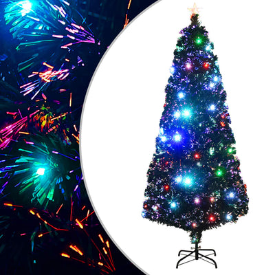 VIDAXL -Weihnachtsbaum mit LED und Standard 210 cm Faser -Optik