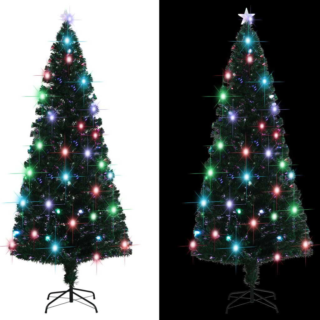VIDAXL -Weihnachtsbaum mit LED und Standard 210 cm Faser -Optik