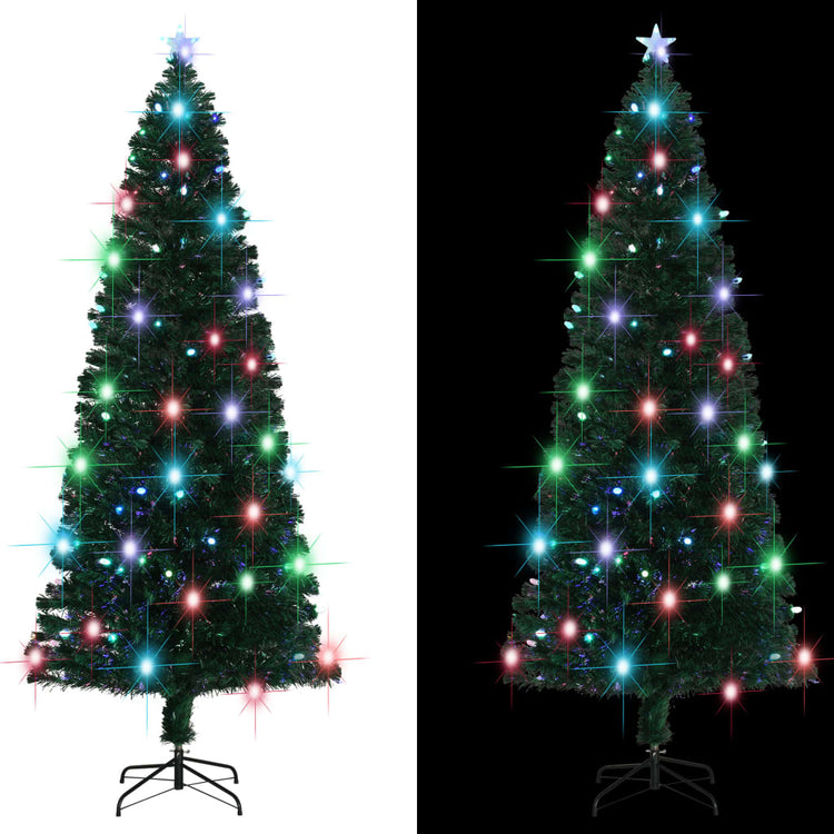 Vidaxl Weihnachtsbaum mit LED und Standard 240 cm Faser -Optik