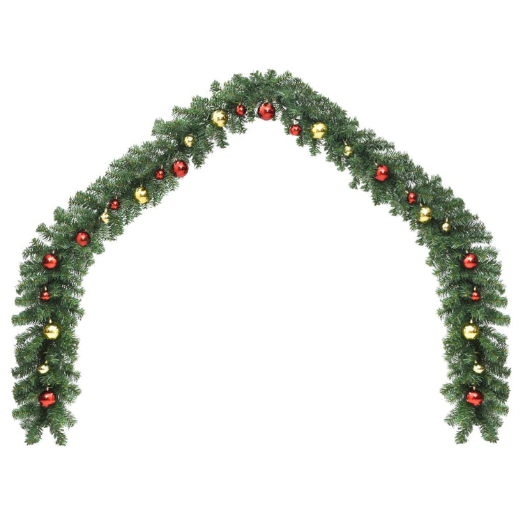 Vidaxl Weihnachtsgirlande mit Weihnachtskugeln 5 m dekoriert