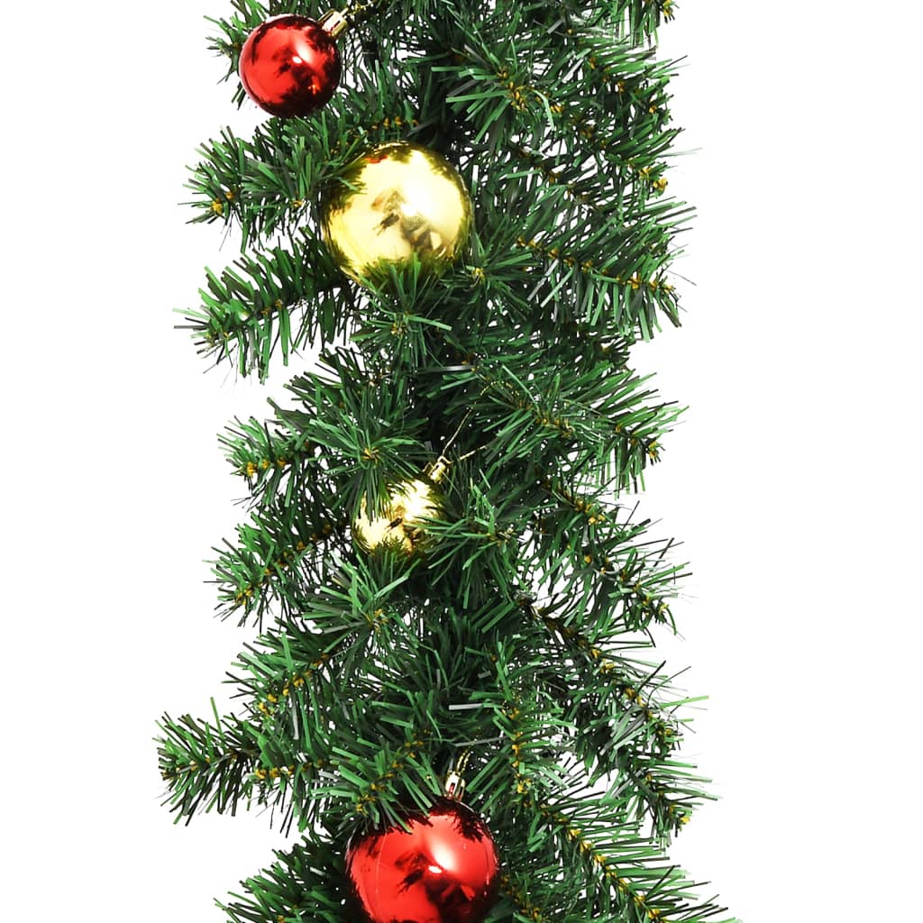 Vidaxl Weihnachtsgirlande mit Weihnachtskugeln 5 m dekoriert