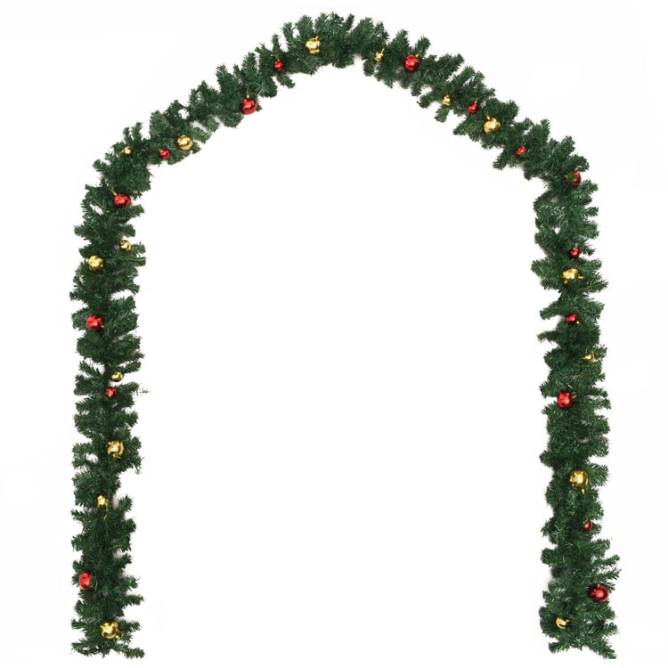 Vidaxl Weihnachtsgirlanden 4 Sts mit Weihnachtskugeln 270 cm PVC Grün