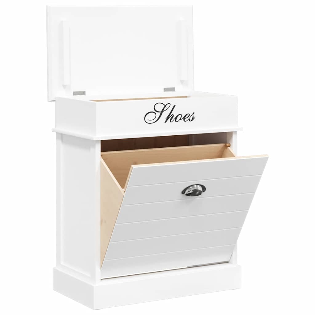 Vidaxl Schuhschrank 50x28x58 cm Paulowniahout Weiß