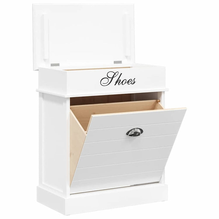 Vidaxl Schuhschrank 50x28x58 cm Paulowniahout Weiß
