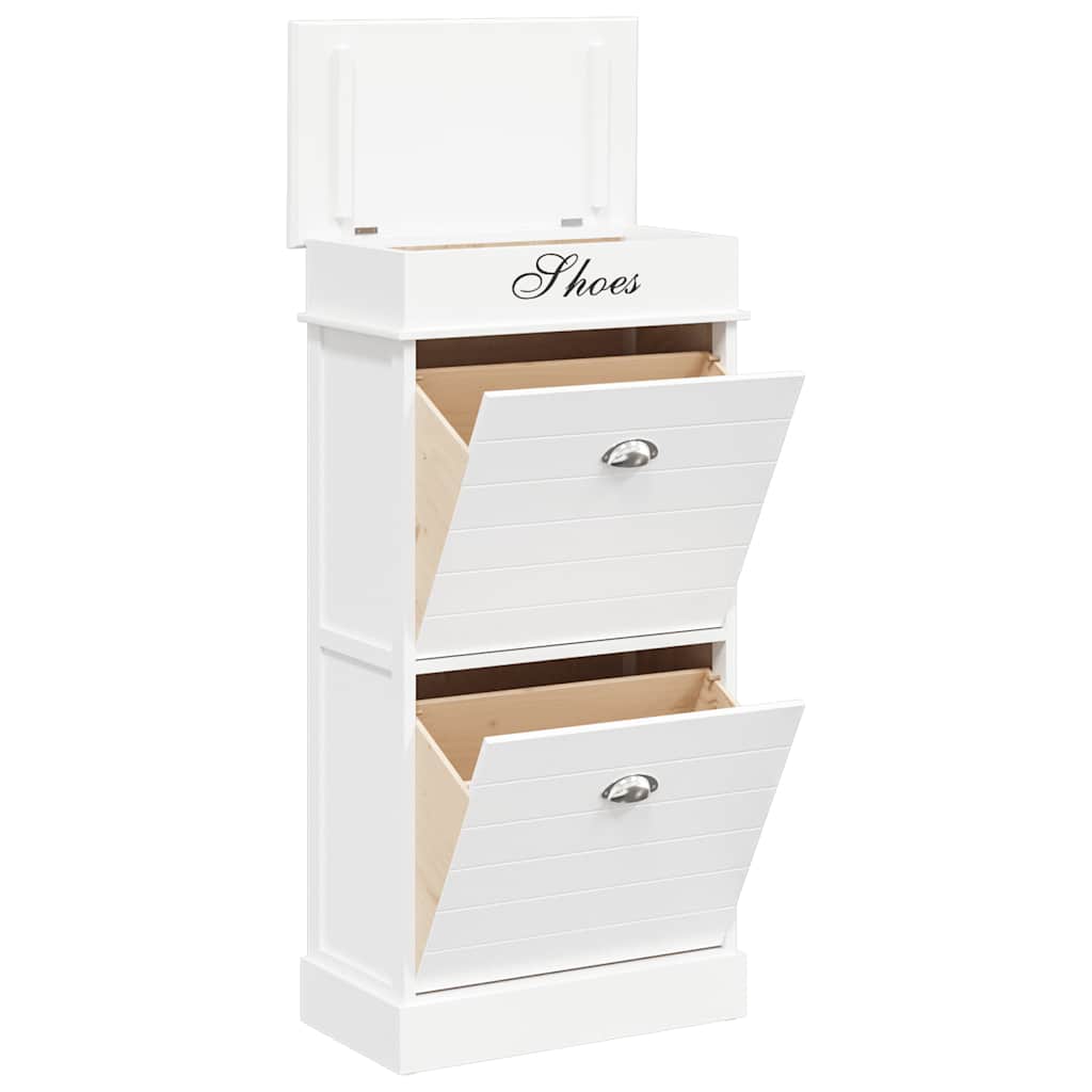 Vidaxl Schuhschrank 50x28x98 cm Paulowniahout Weiß