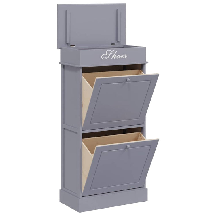 Vidaxl Schuhschrank 50x28x98 cm Paulowniahout Grau