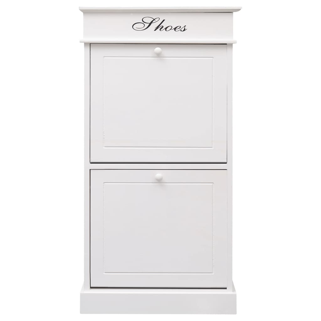 Vidaxl Schuhschrank 50x28x98 cm Paulowniahout Weiß