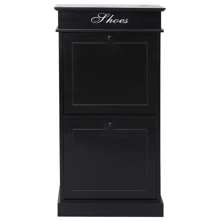 Vidaxl Schuhschrank 50x28x98 cm Paulowniahout Schwarz