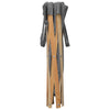 Vidaxl Waschkorb faltbares Holz und Stoff grau