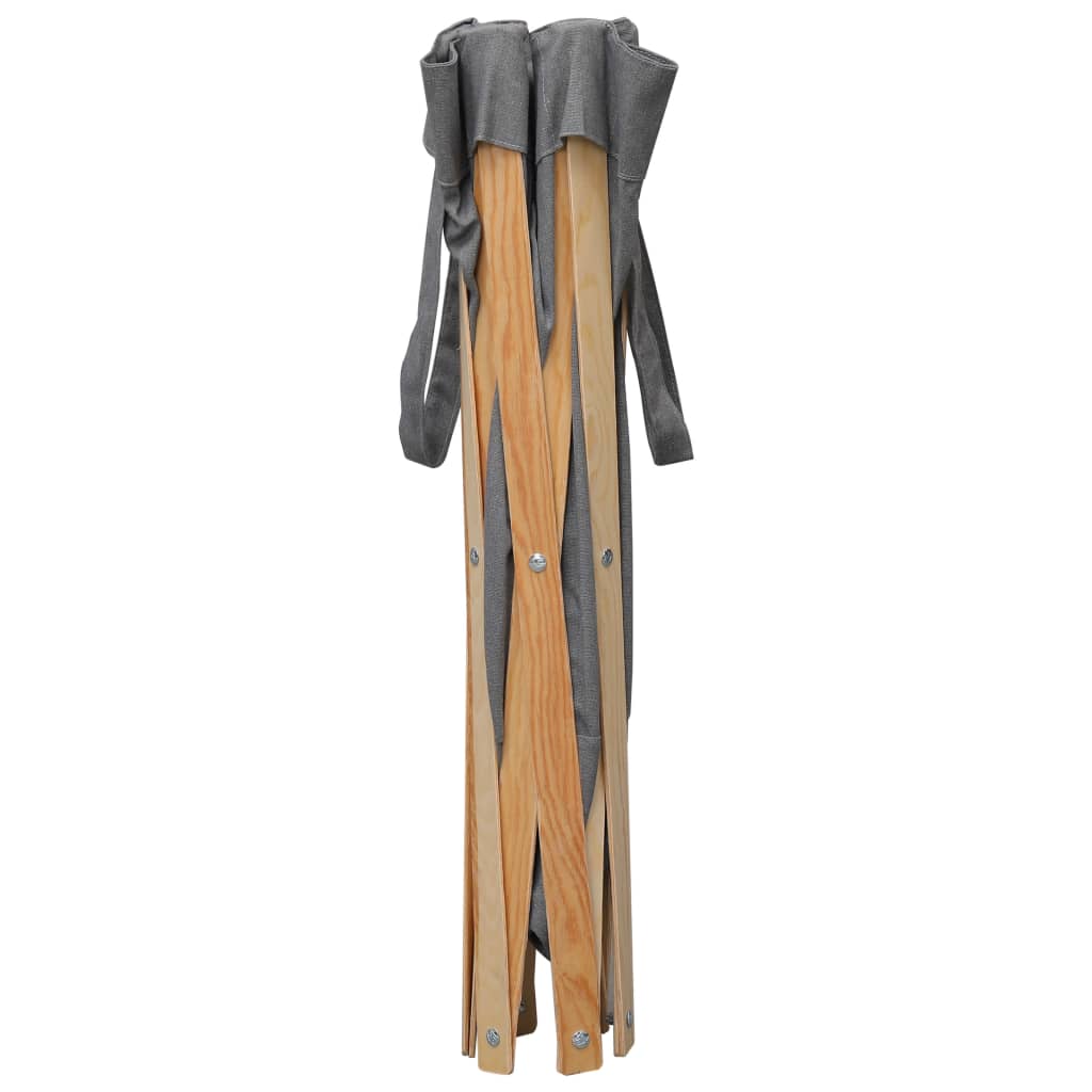 Vidaxl Waschkorb faltbares Holz und Stoff grau