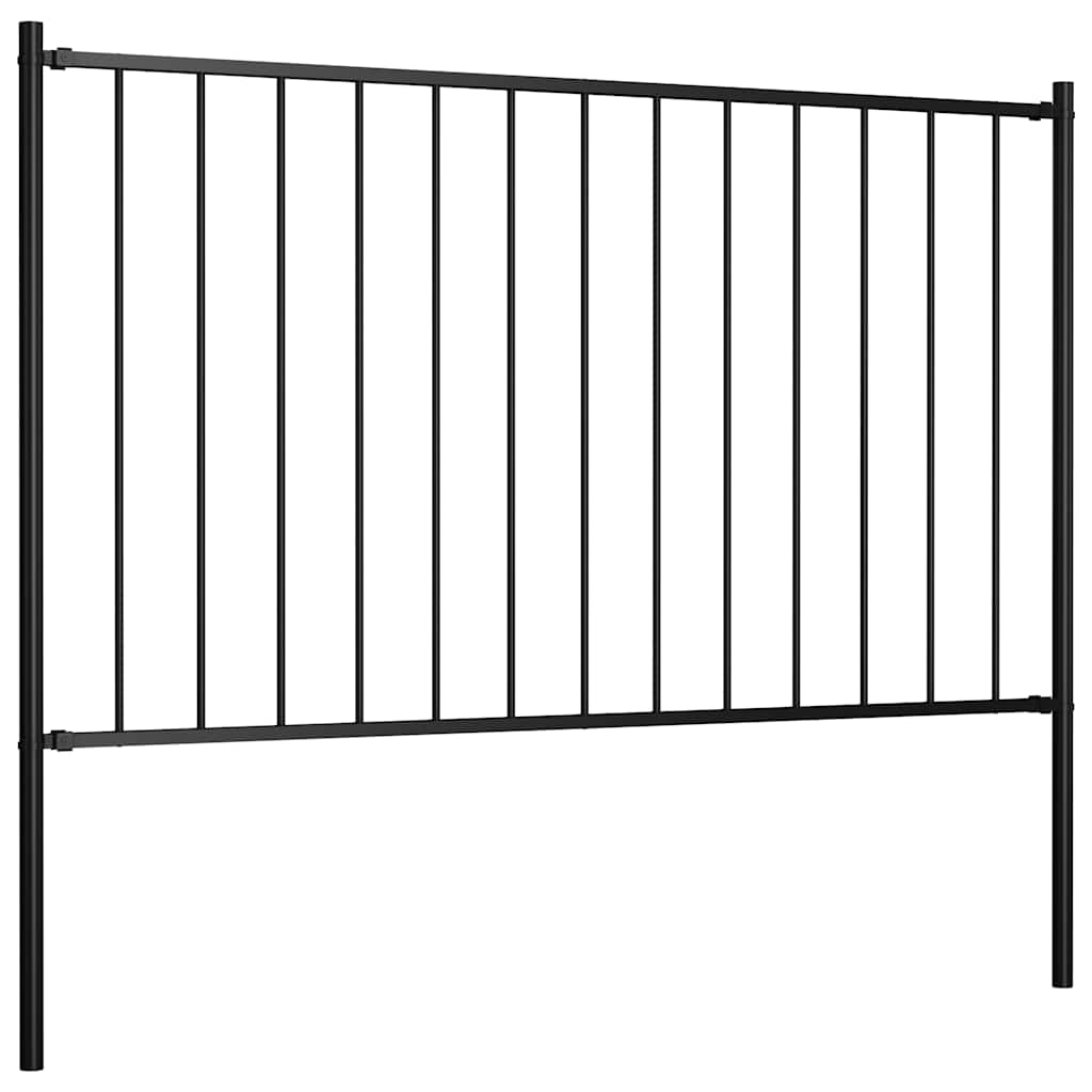 Vidaxl HEK -Panel mit Posts 1,7x0,75 m Pulver -bezogenem Stahl schwarz