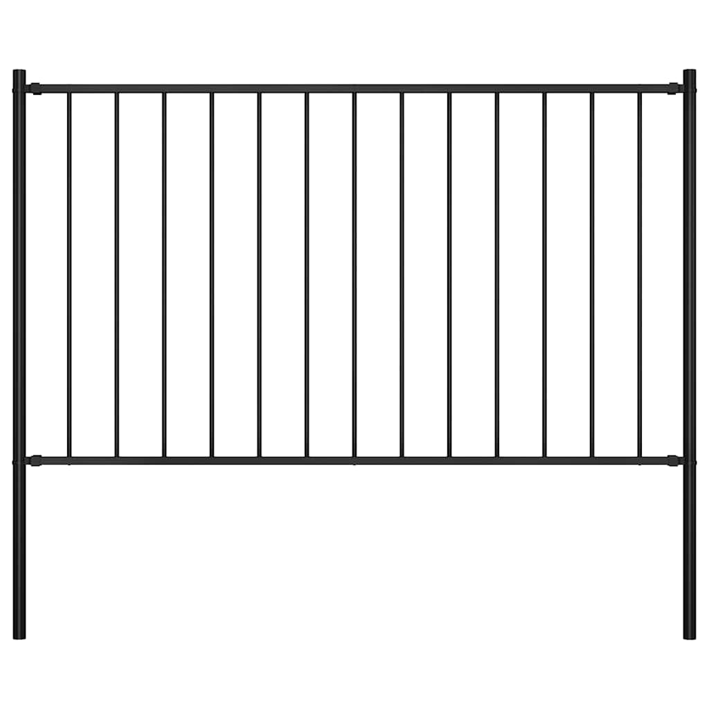 Vidaxl HEK -Panel mit Posts 1,7x1 m Pulver -beschichtetem Stahl schwarz
