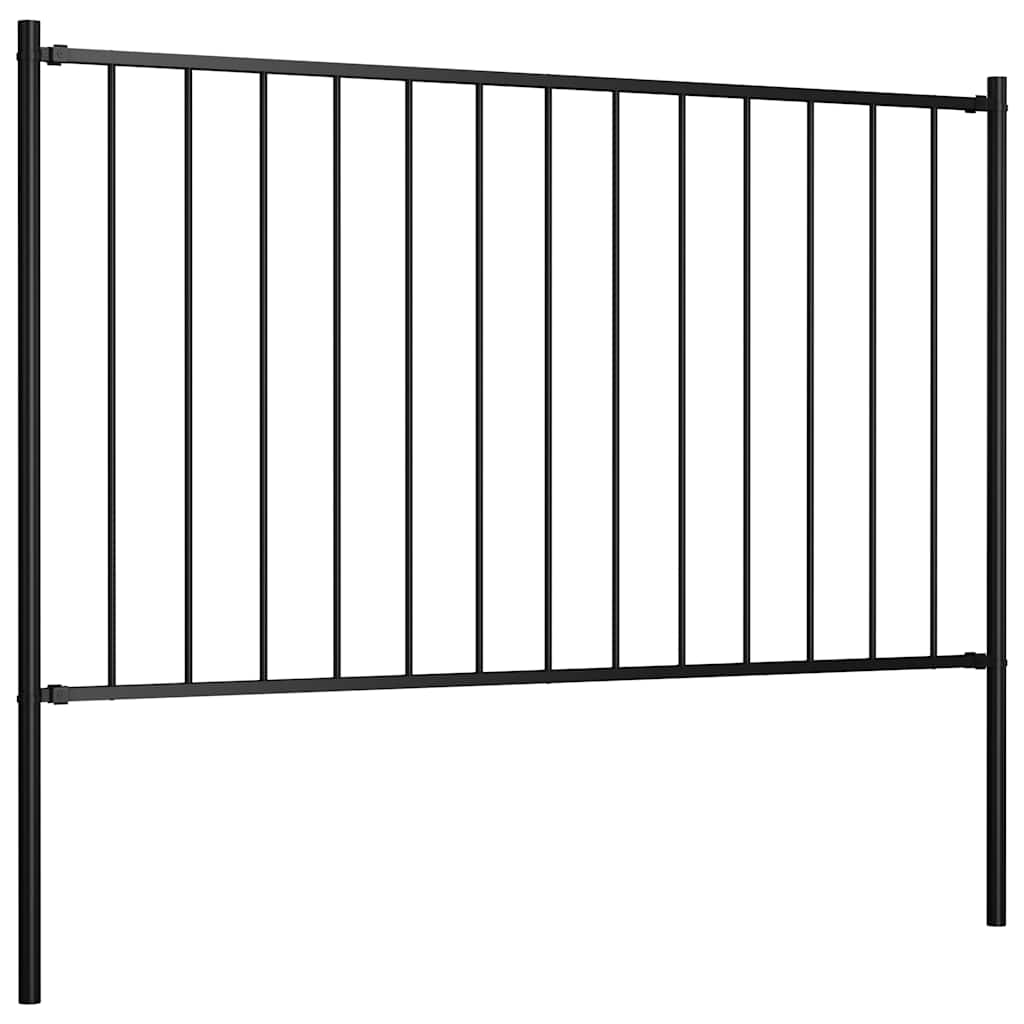 Vidaxl HEK -Panel mit Pfosten 1,7x1,25 m Pulver -bezogenem Stahl schwarz