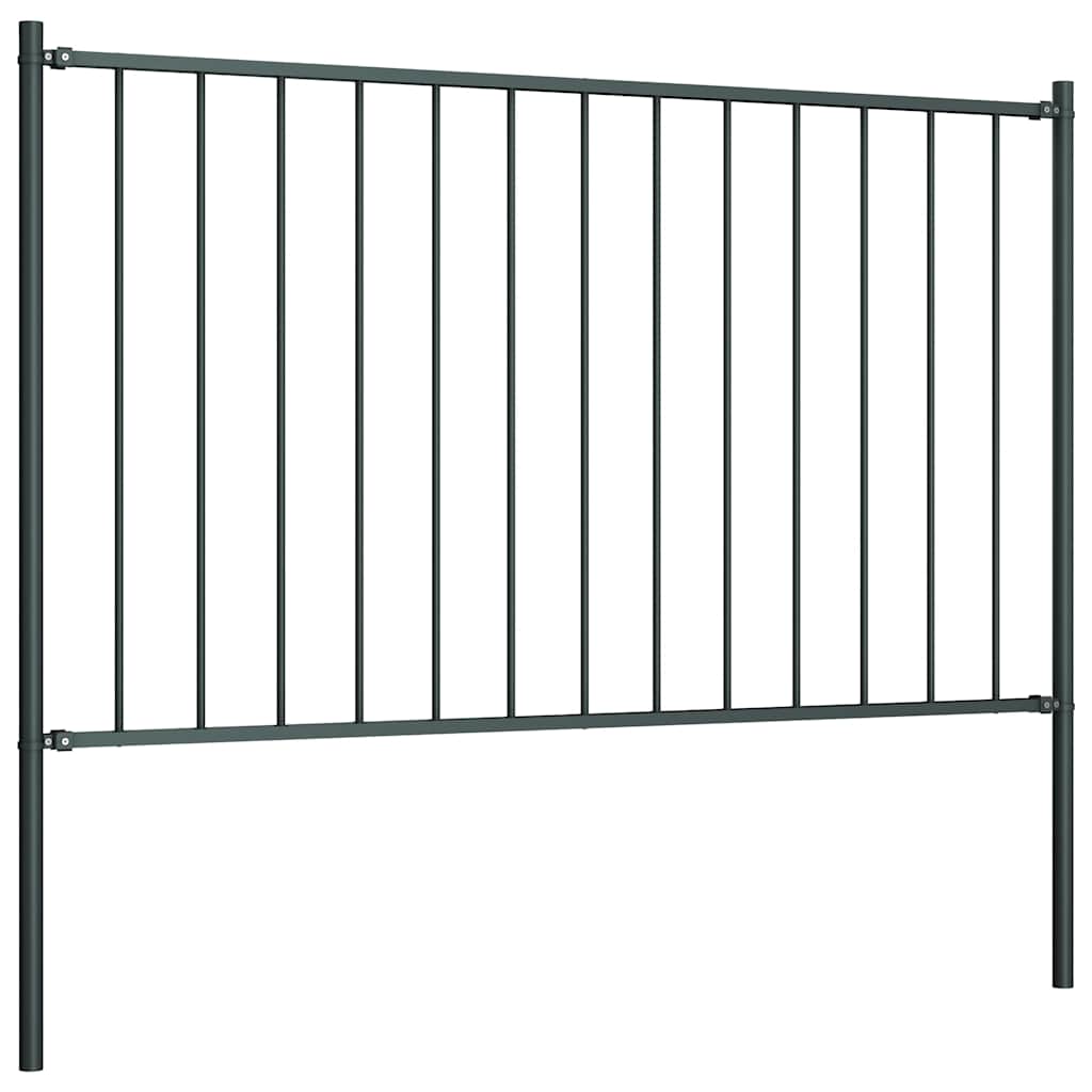 Vidaxl HEK -Panel mit Pfosten 1,7x1 m Pulver -beschichteter Stahl -Anthrazit