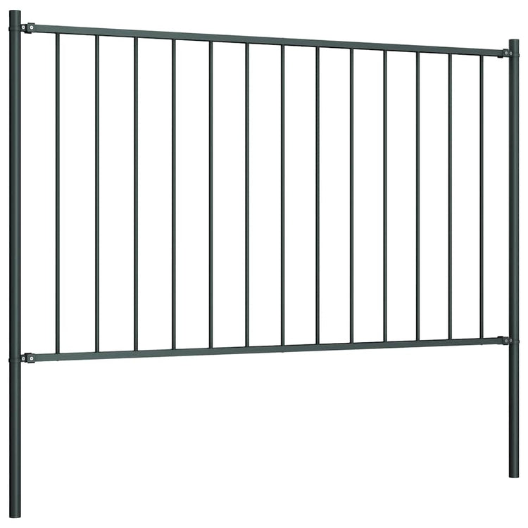 Vidaxl HEK -Panel mit Pfosten 1,7x1 m Pulver -beschichteter Stahl -Anthrazit