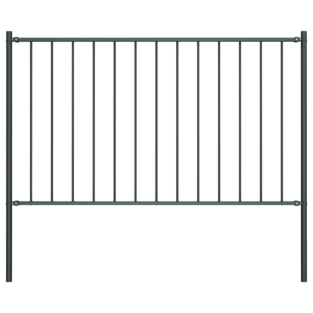 Vidaxl HEK -Panel mit Posts 1,7x1,25 m Pulver -bezogenem Stahl -Anthrazit