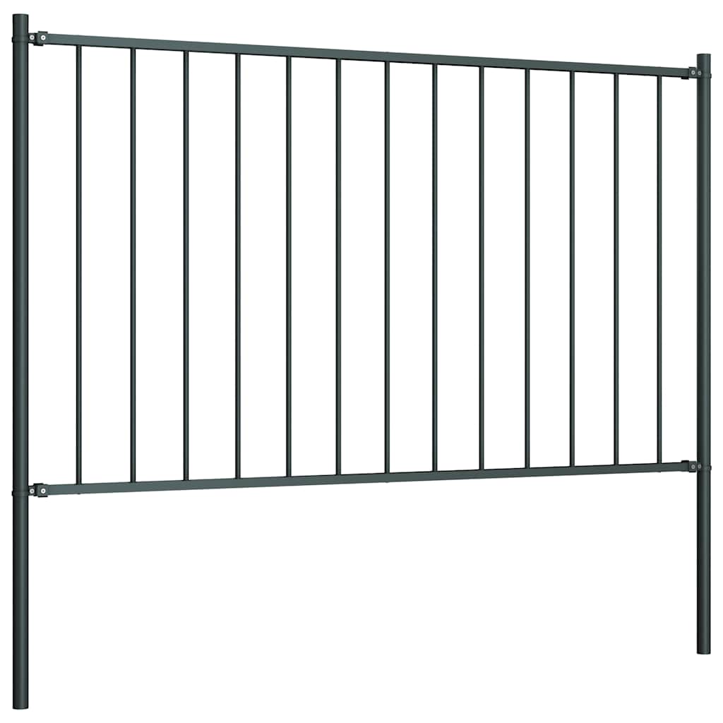 Vidaxl HEK -Panel mit Posts 1,7x1,25 m Pulver -bezogenem Stahl -Anthrazit