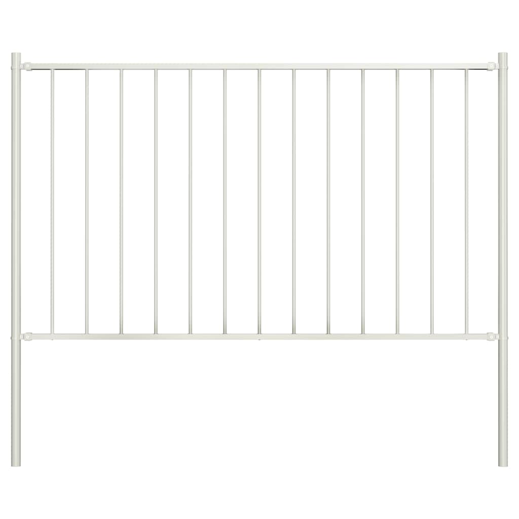 Vidaxl HEK -Panel mit Pfosten 1,7x0,75 m Pulver -Beschichteter Stahlweiß