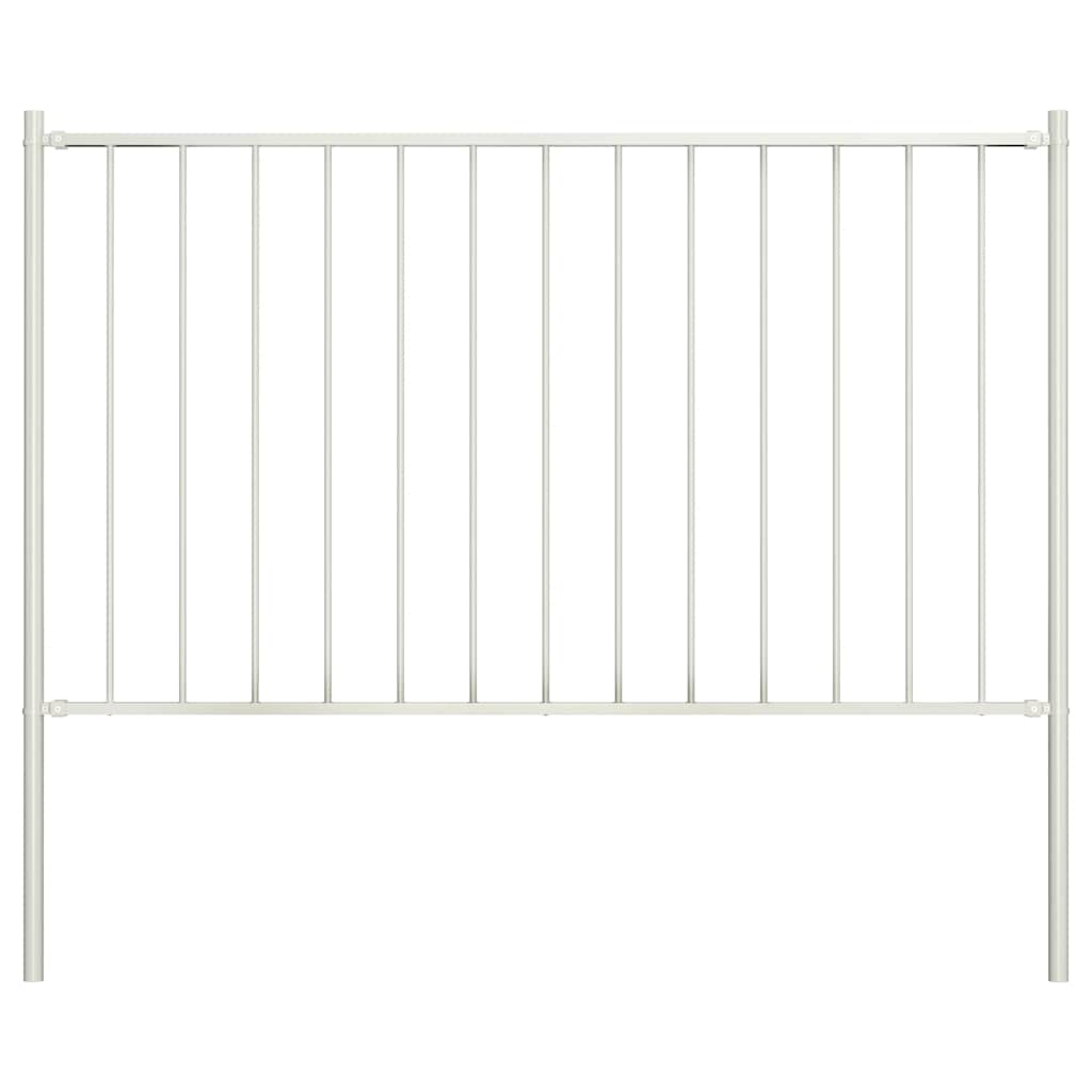 Vidaxl HEK -Panel mit Pfosten 1,7x1 m Pulver -beschichteter Stahlweiß