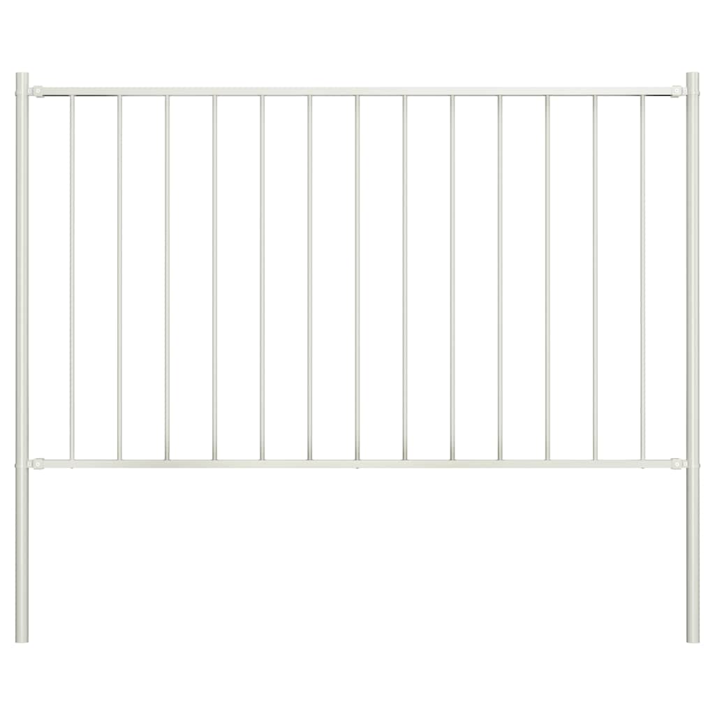 Vidaxl HEK -Panel mit Pfosten 1,7x1,25 m Pulver -Beschichteter Stahlweiß