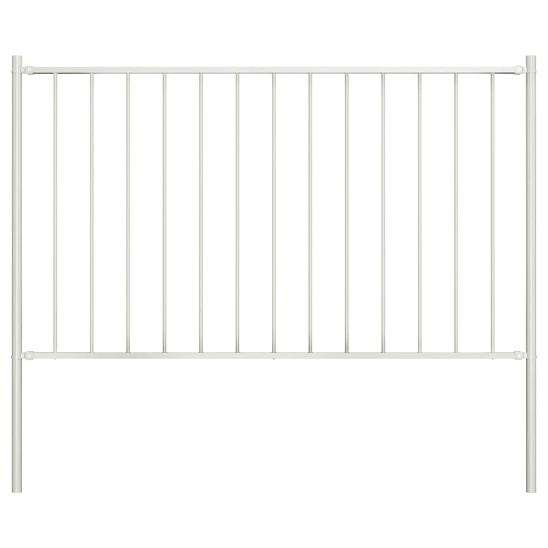 Vidaxl HEK -Panel mit Pfosten 1,7x1,25 m Pulver -Beschichteter Stahlweiß