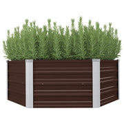 Vidaxl -Pflanzer erhoben 129 x 129 x 46 cm verzinkter Stahlbraun - afbeelding 1
