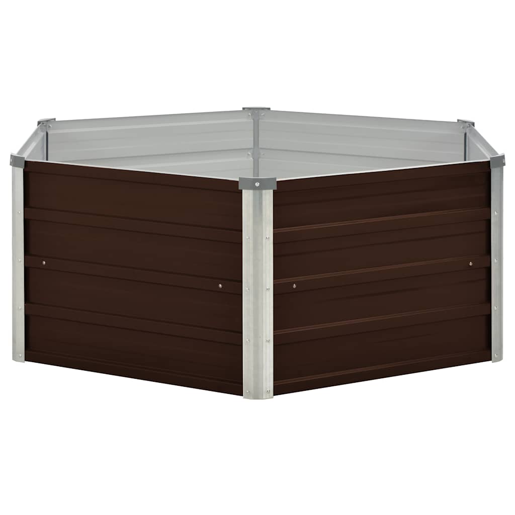 Vidaxl -Pflanzer erhoben 129 x 129 x 46 cm verzinkter Stahlbraun