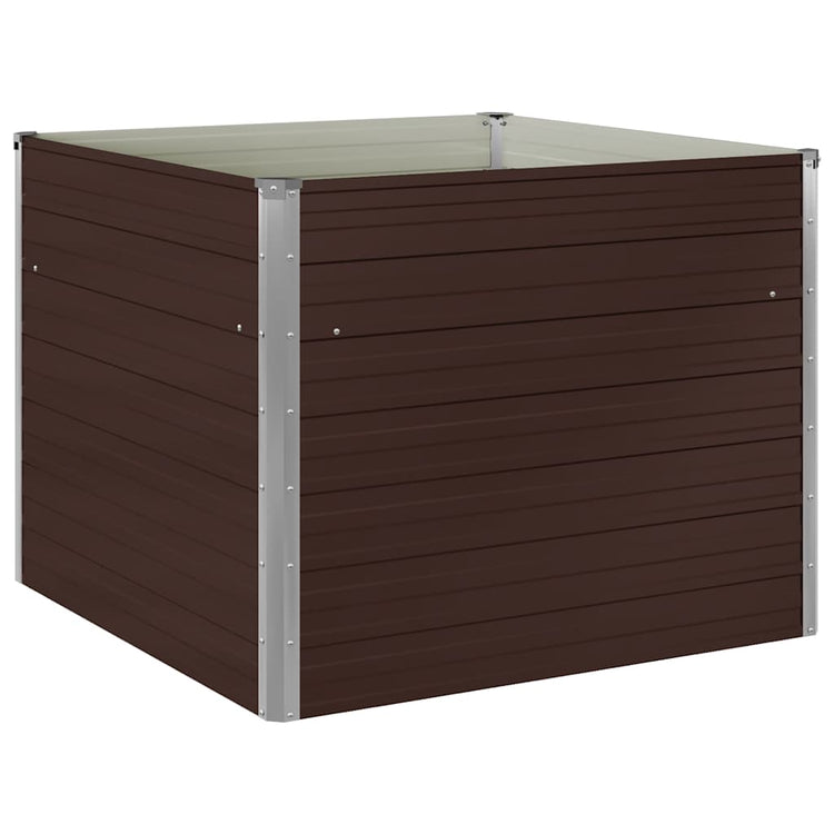 Vidaxl -Pflanzer erhoben 100x100x77 cm verzinkter Stahlbraun