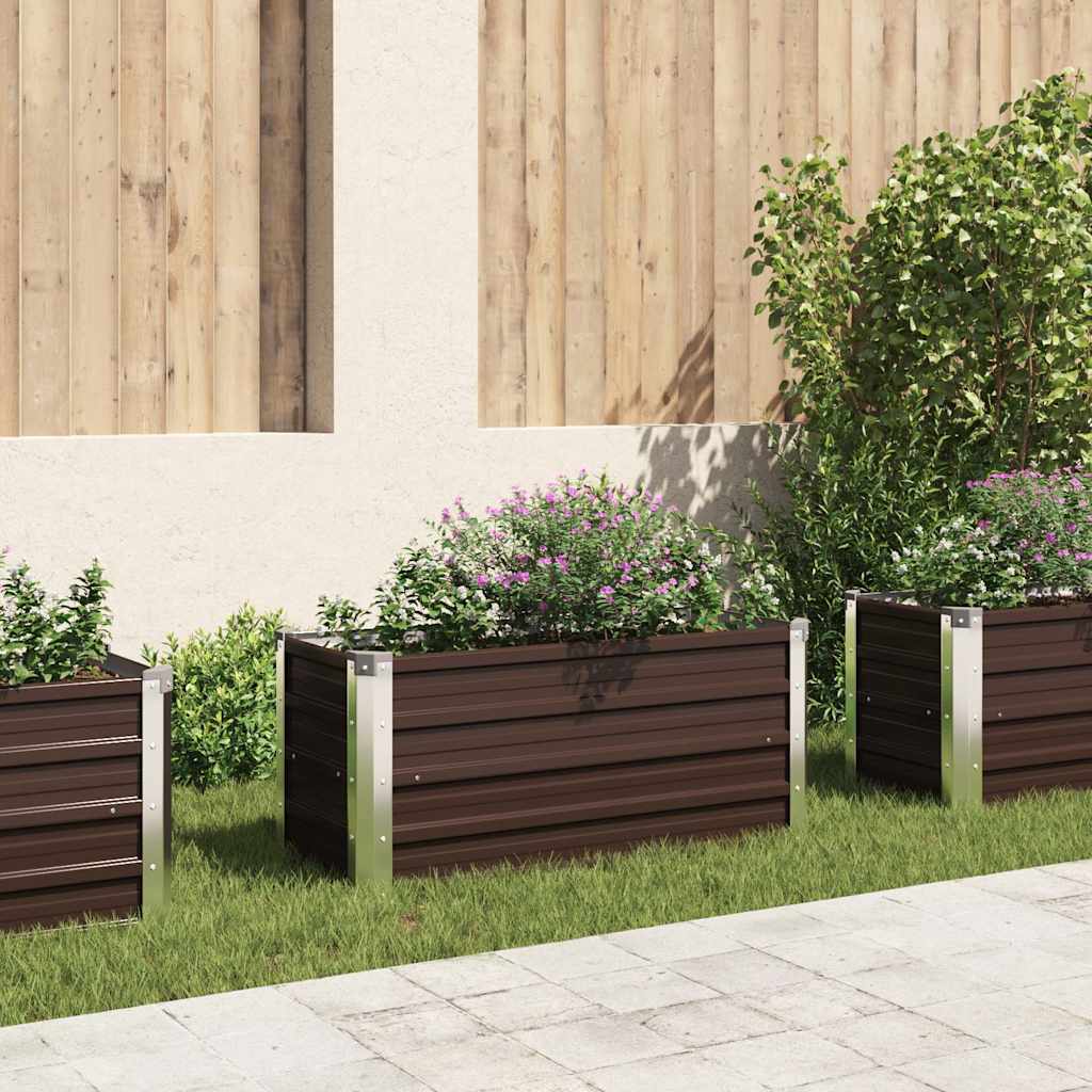 VIDAXL -Pflanzer eingefügt 100x40x45 cm verzinkter Stahlbraun