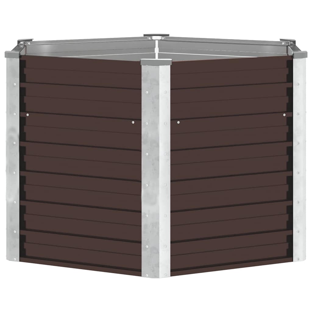 VIDAXL -Pflanzer erhoben 129x129x77 cm verzinkter Stahlbraun