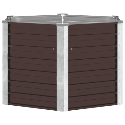 VIDAXL -Pflanzer erhoben 129x129x77 cm verzinkter Stahlbraun