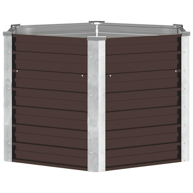 VIDAXL -Pflanzer erhoben 129x129x77 cm verzinkter Stahlbraun