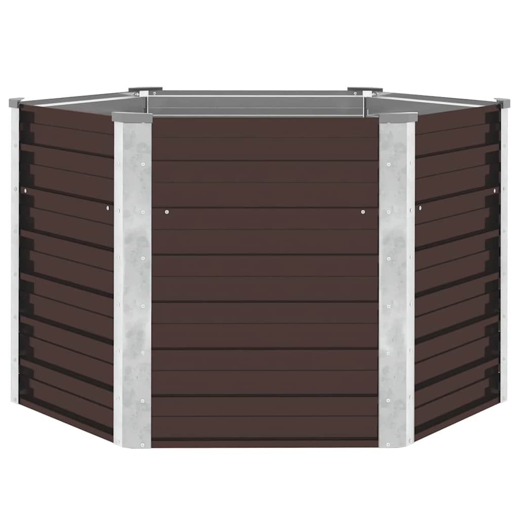 VIDAXL -Pflanzer erhoben 129x129x77 cm verzinkter Stahlbraun
