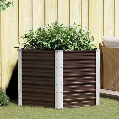 VIDAXL -Pflanzer erhoben 129x129x77 cm verzinkter Stahlbraun