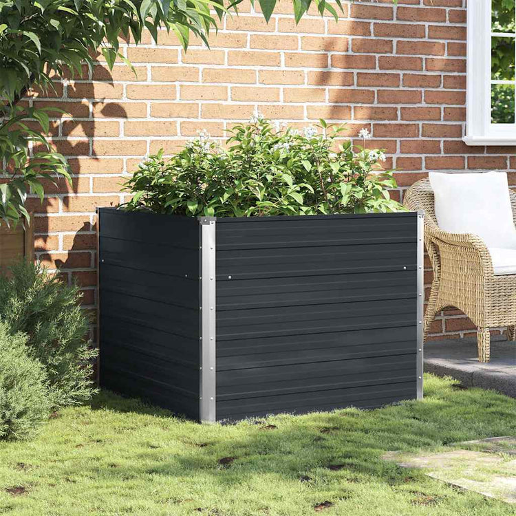 VIDAXL -Pflanzer vermehrte 100x100x77cm verzinkter Stahl -Anthrazit