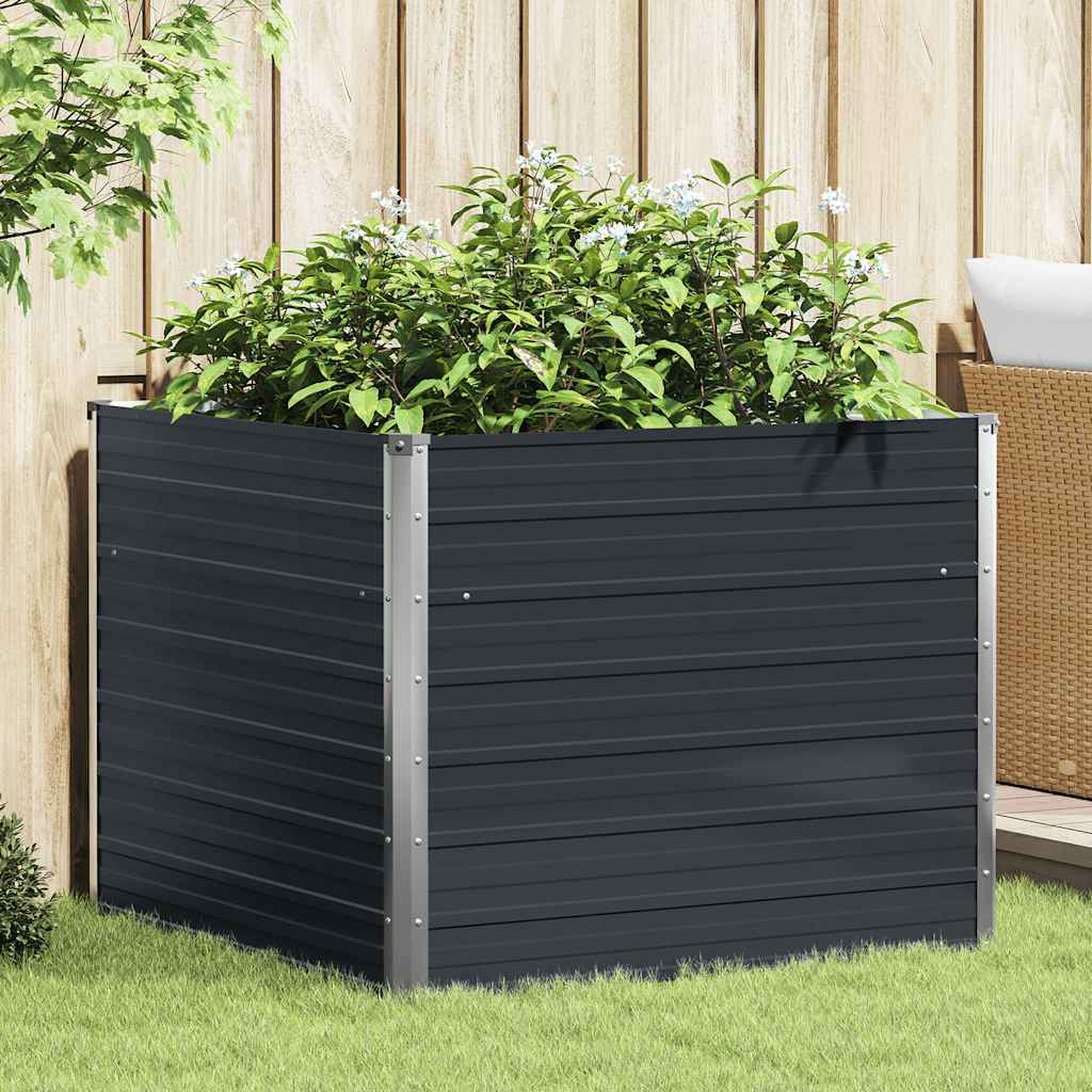 VIDAXL -Pflanzer vermehrte 100x100x77cm verzinkter Stahl -Anthrazit
