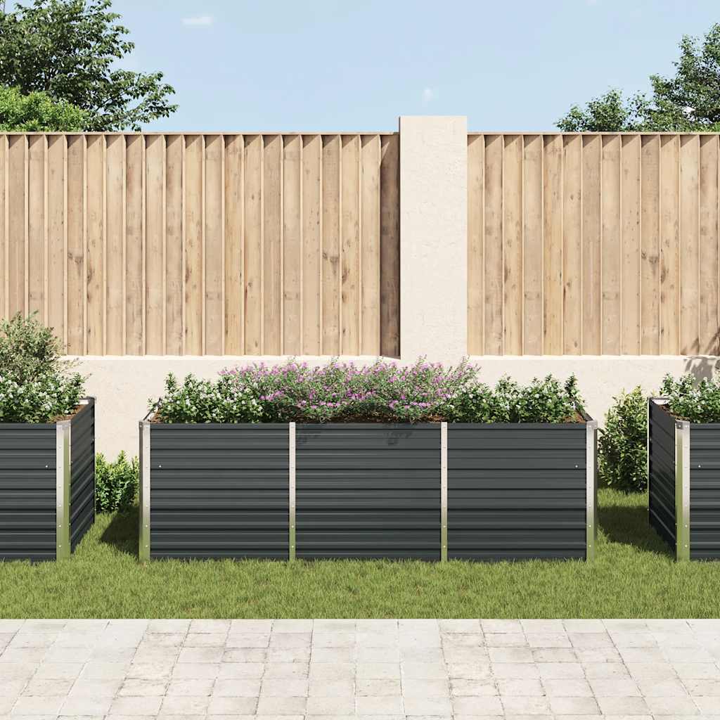 VIDAXL -Pflanzer erhöhte 240 x 80 x 77 cm verzinkte Stahl -Anthrazit