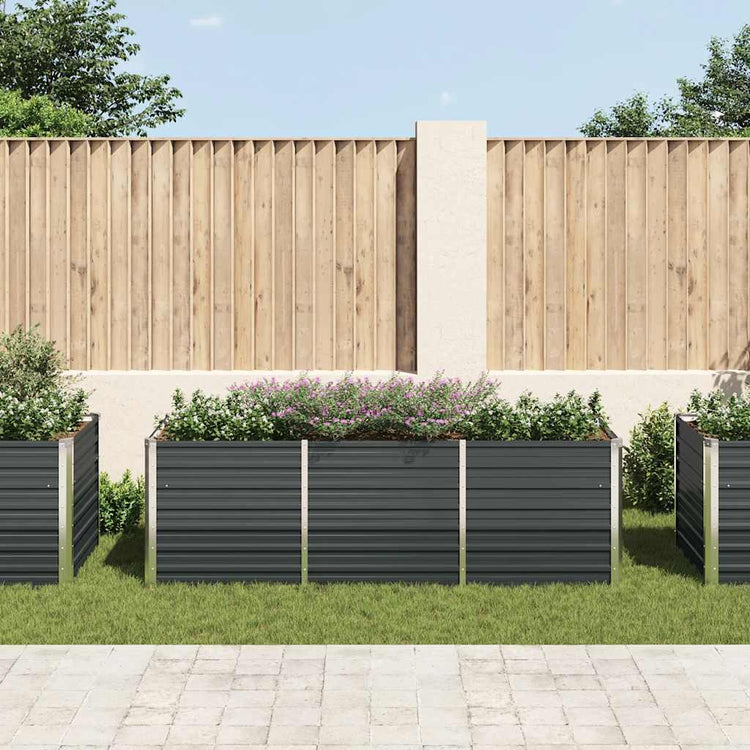 VIDAXL -Pflanzer erhöhte 240 x 80 x 77 cm verzinkte Stahl -Anthrazit