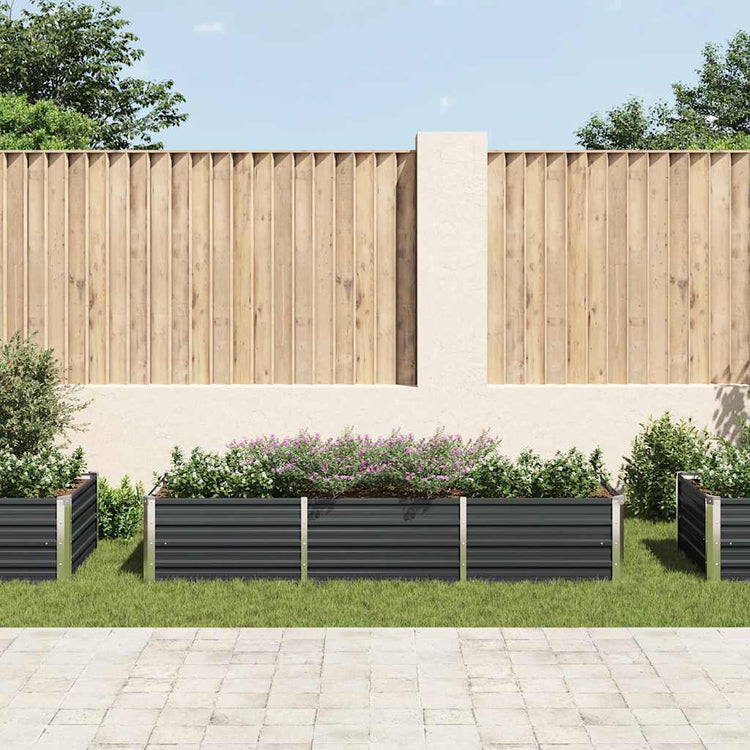 VIDAXL -Pflanzer erhöhte 240 x 80 x 45 cm verzinkte Stahl -Anthrazit