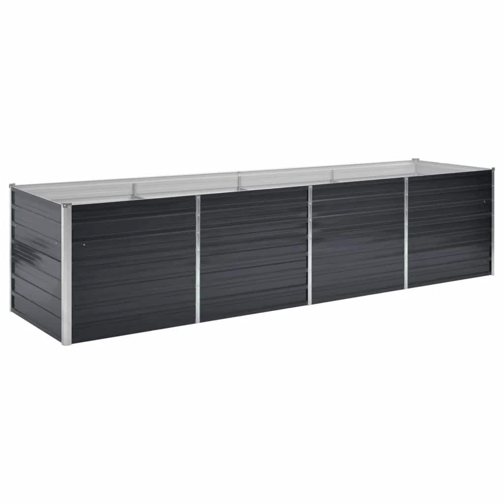 Vidaxl -Pflanzer erhöht 320x80x77 cm verzinkter Stahl -Anthrazit