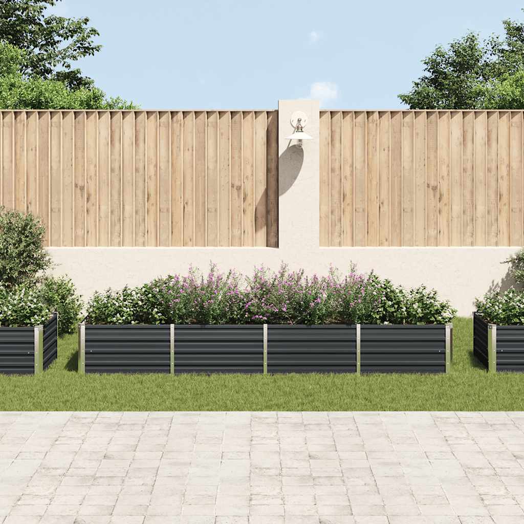 VIDAXL -Pflanzer eingefügt 320x80x45 cm verzinkter Stahl -Anthrazit