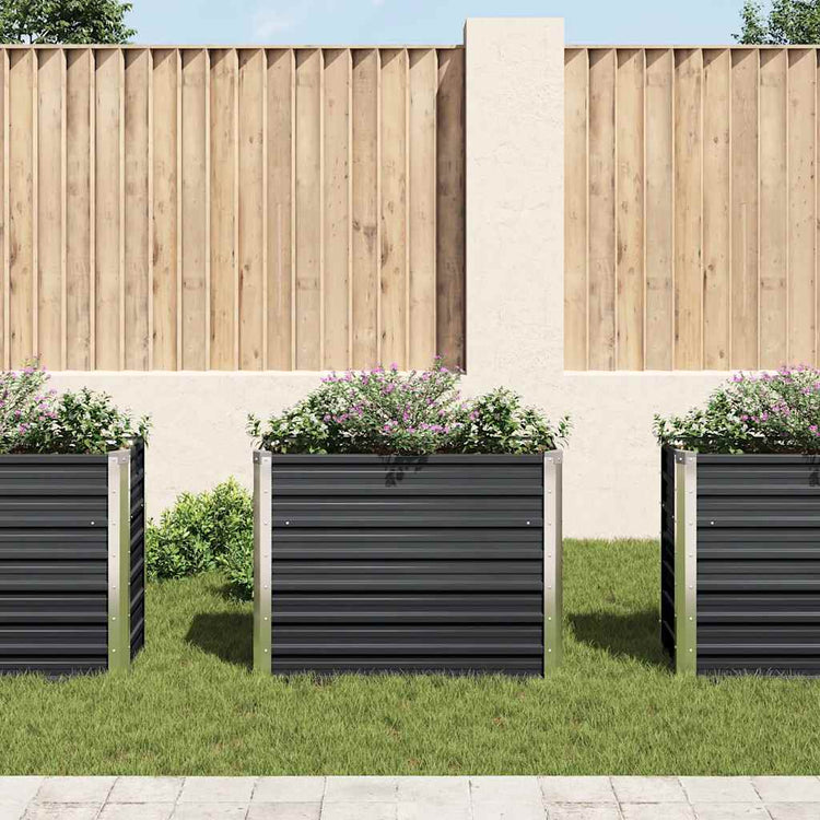 Vidaxl -Pflanzer erhoben 100 x 40 x 77 cm verzinkter Stahl -Anthrazit