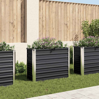 Vidaxl -Pflanzer erhoben 100 x 40 x 77 cm verzinkter Stahl -Anthrazit