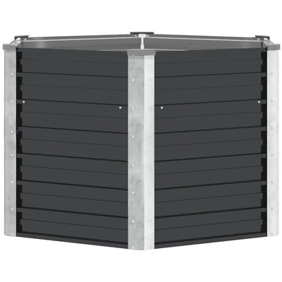 VIDAXL -Pflanzer erhoben 129x129x77cm verzinkter Stahl -Anthrazit